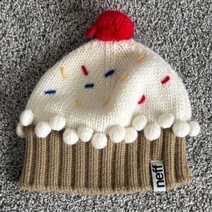 Neff Cupcake Beanie with Red Pom Pom